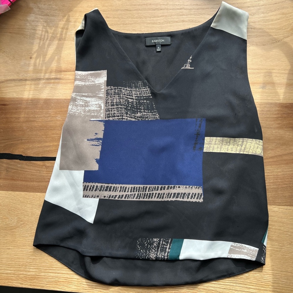 #45 Babaton Black and Blue Women's Top xs